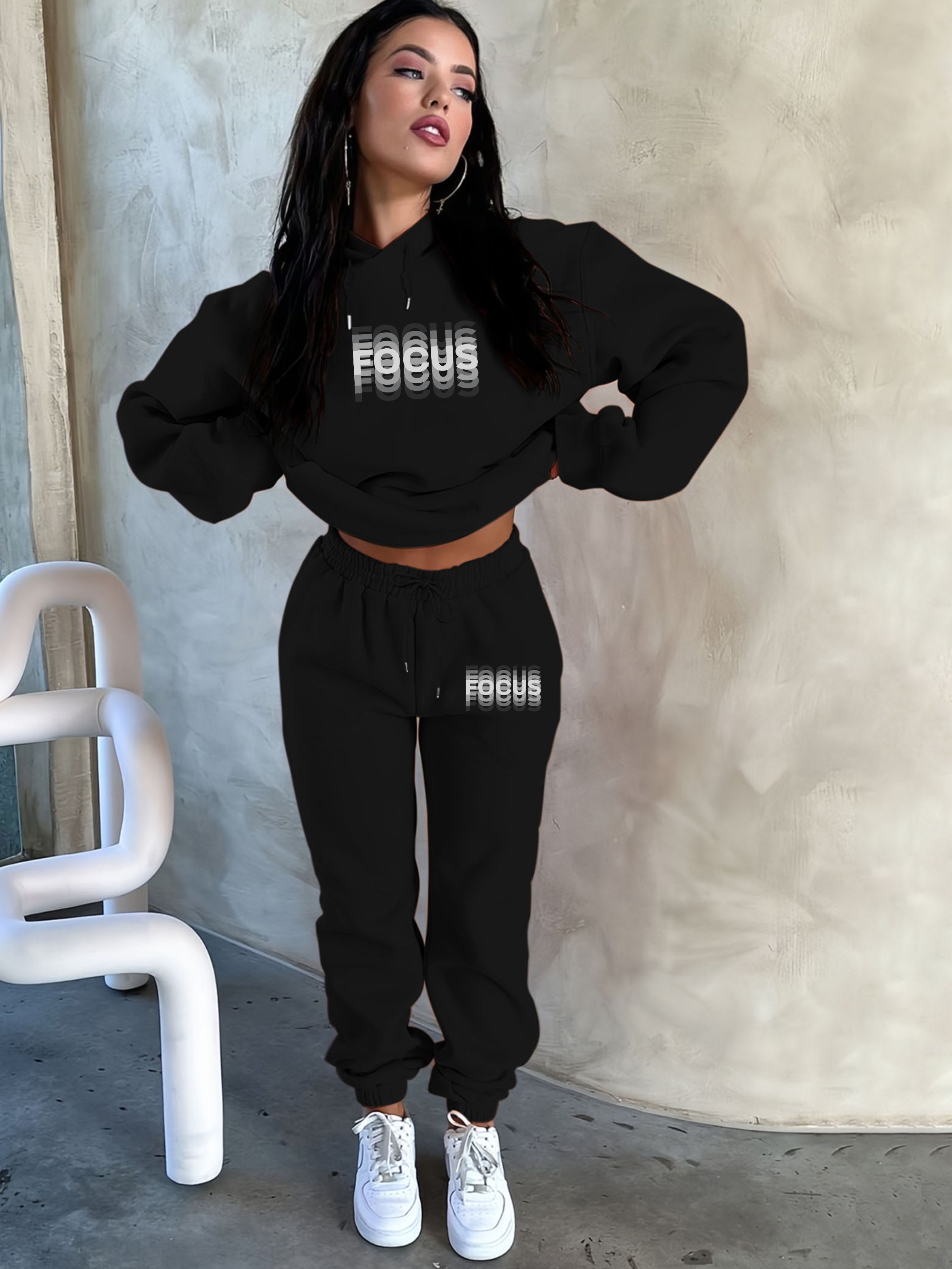 Street Fashion Style - Female Winter Warm Fleece Thick 2Pcs