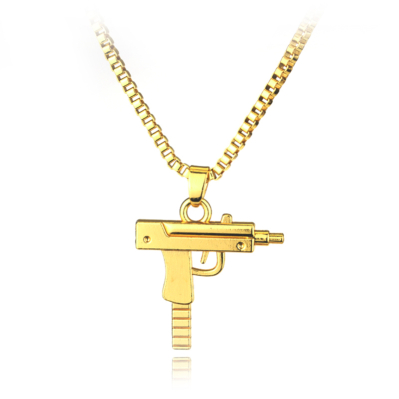 Street Fashion Necklace - Trendy Uzi Gun Shaped Pendant Necklace