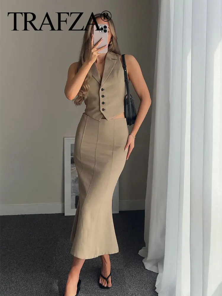 HH Women Solid Vest Skirt Sets - Street Fashion Necklace review and price