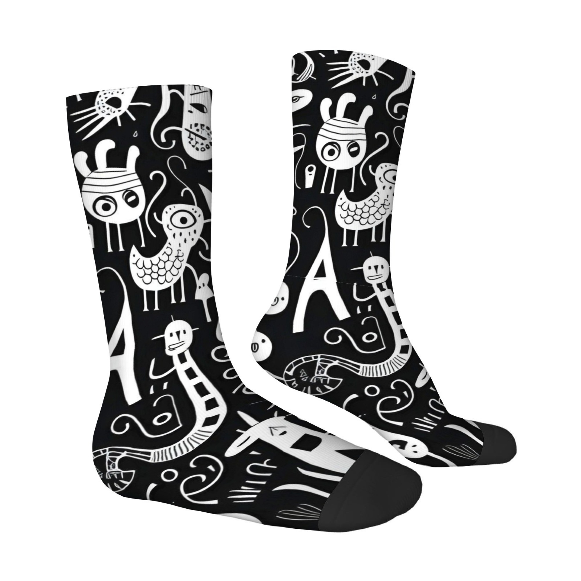 Black White Graffiti Quirky Pr - Quirky Street Fashion review and price