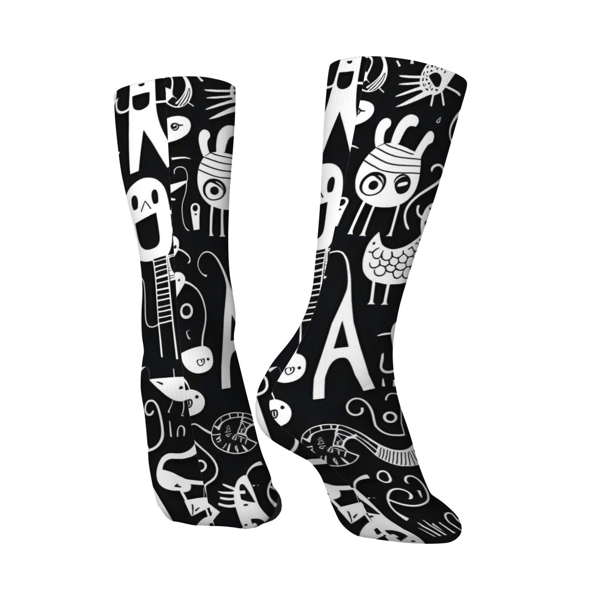 Black White Graffiti Quirky Pr - Quirky Street Fashion review and price