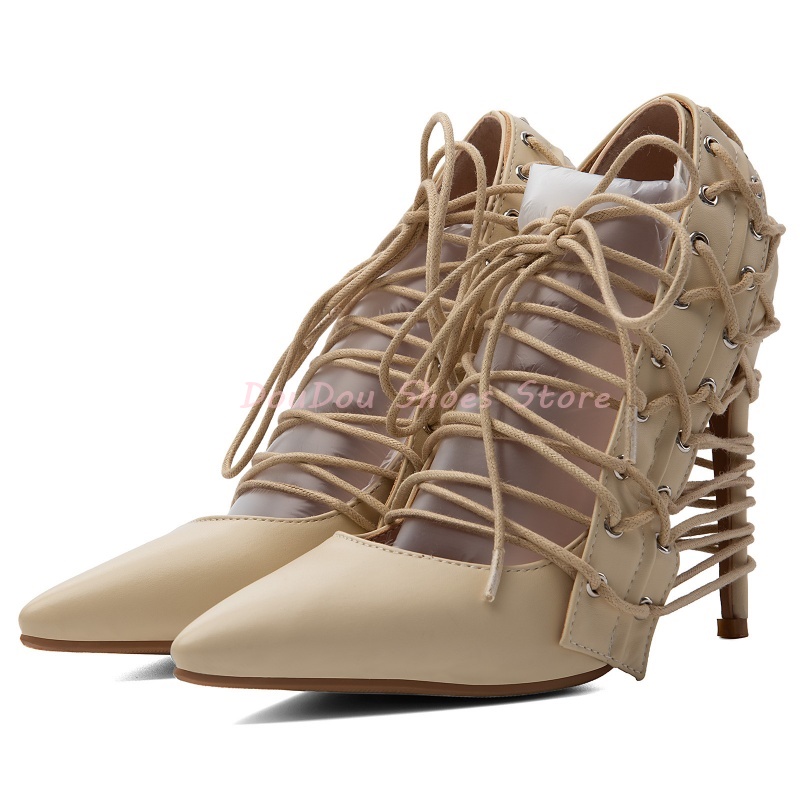 Beige Cross Strap Cutout Cover - Street Fashion Lady review and price