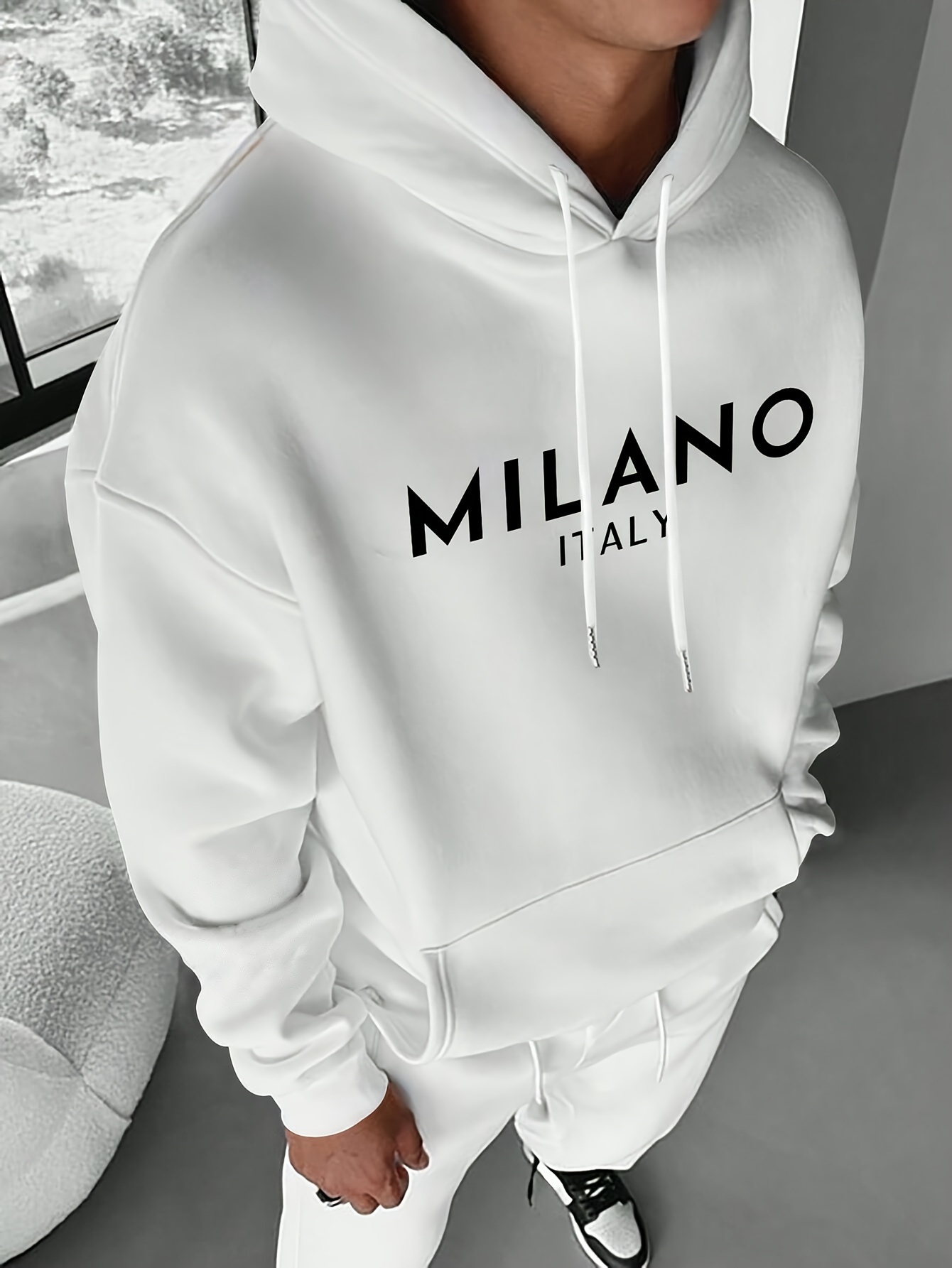 Milan Letter Men Women Hoodie  - Street Fashion Of Milan review and price