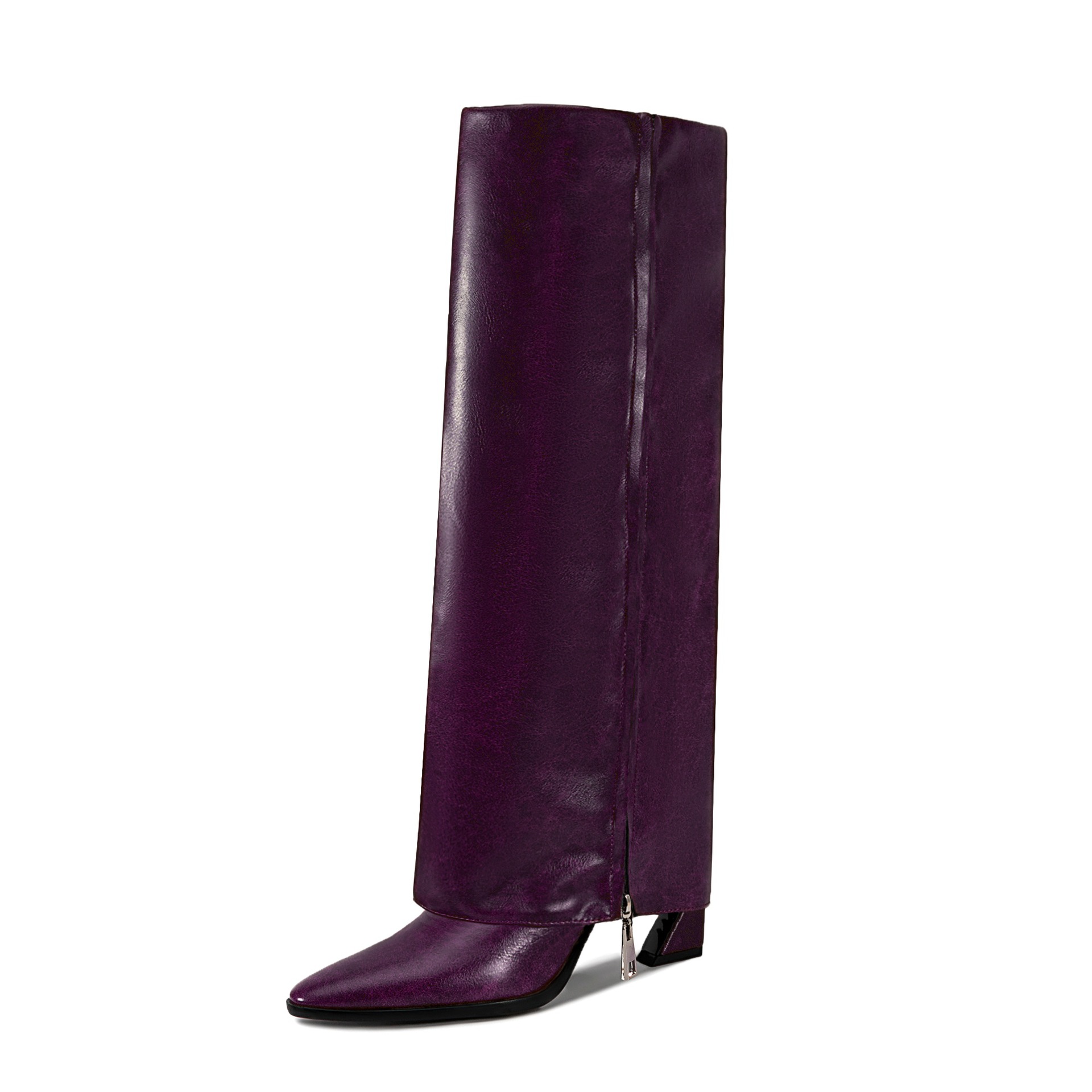 PU Leather Pointed Toe Knee-Hi - Street Fashion Lady review and price