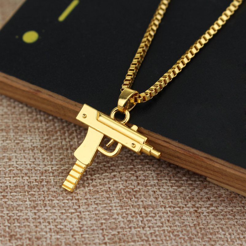 Trendy Uzi Gun Shaped Pendant  - Street Fashion Necklace review and price