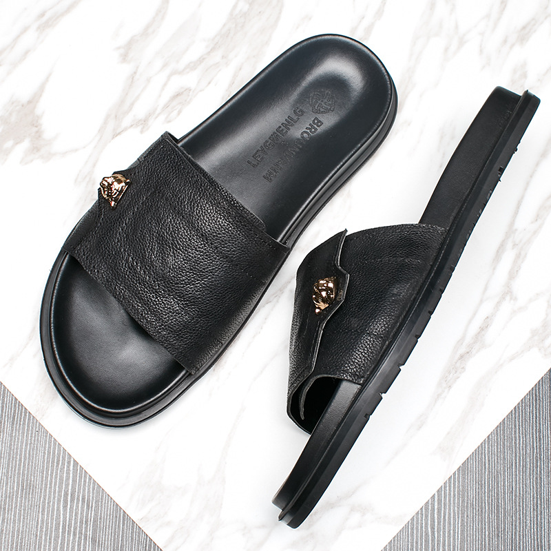 2025 New Genuine Leather Slipp - Street Fashion Men 2025 review and price